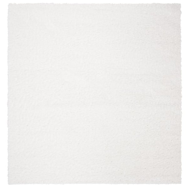 August Shag White 7 ft. x 7 ft. Square Solid Area Rug