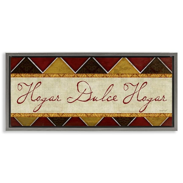 Stupell Industries Sweet Home Traditional by Jennifer Pugh Gray Floater Frame Typography Graphic Art Print 14 in. x 31 in.