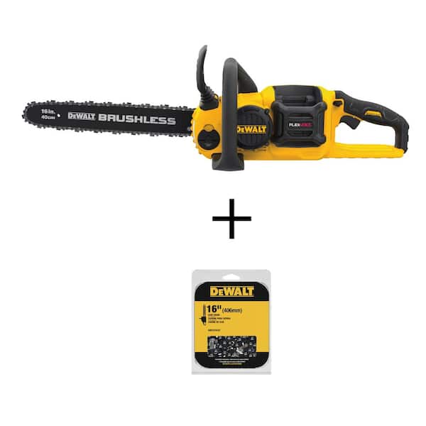 DEWALT 60V MAX 16in. Brushless Battery Powered Chainsaw, Tool Only (56 Link)