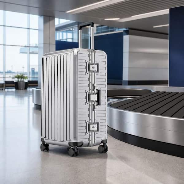 Numhew 29.5 in. Gray Large Luggage, ABS Hard Shell, TSA Zipperless