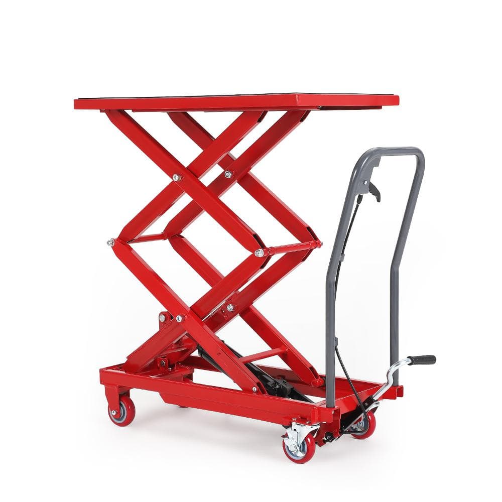 "Hydraulic Up to 50"" Lift Height Double Scissor Lift Table Cart with Non-Slip Pad,Manual Operation,Locking Wheels" price history on PriceWatchPro