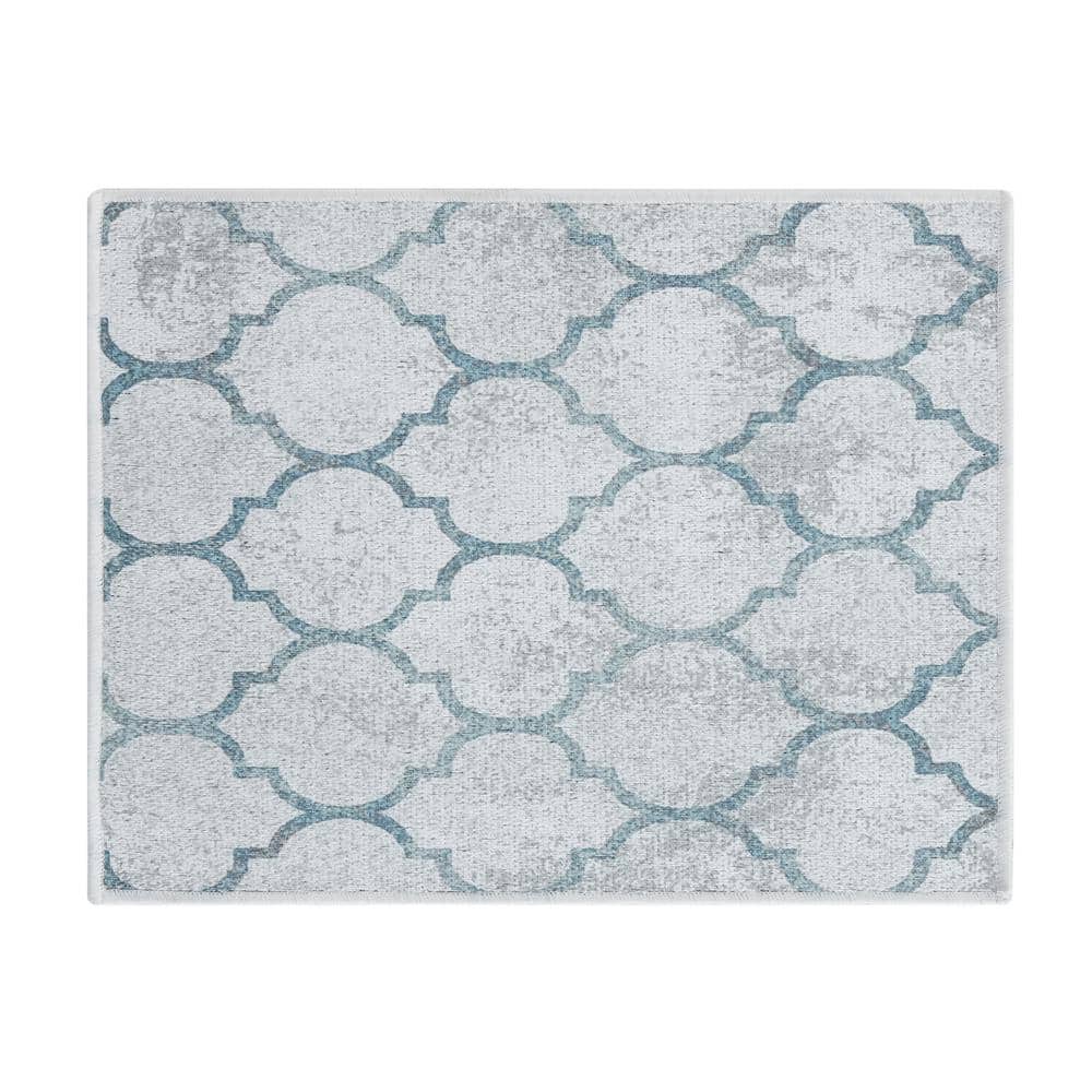 SUSSEXHOME 18 in. x 24 in. Gray-Teal Super-Absorbent Washable Cotton Large  Dish Thin Drying Mat DRY-HL-01 - The Home Depot