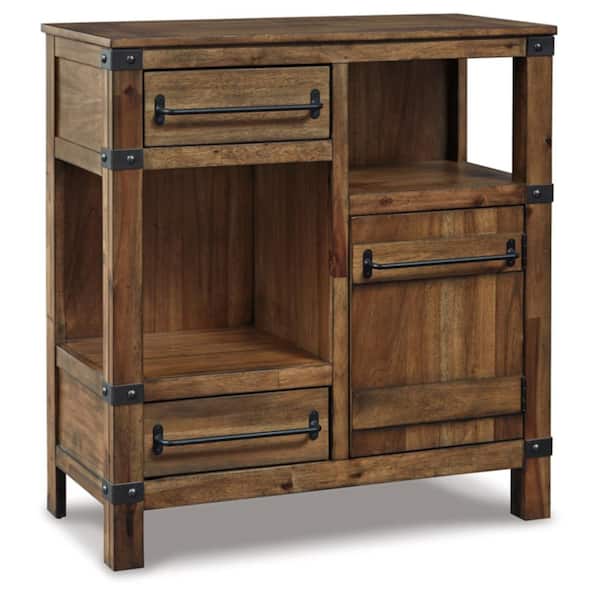 Signature DESIGN BY ASHLEY Roybeck Brown 36 in. Accent Cabinet With 4 Shelves