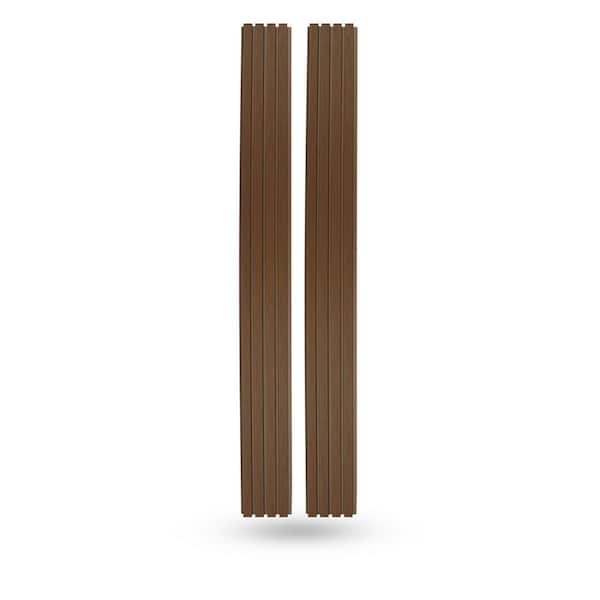 Ejoy 8.5 in. x 106 in. x 1 in. Composite Cladding Siding Outdoor Wall Panel Board in Light Teak Color (Set of 2-Piece)