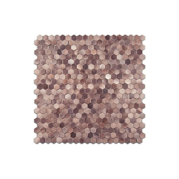 Rose Gold Peel and Stick Backsplash 3D Textured Wallpaper Panel for Kitchen (Set of 8)