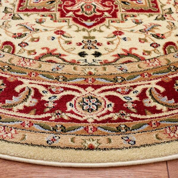 Tappeto Safavieh Lyndhurst Rotondo 244 Cm Ivory E Rust - Tappeto Orientale Classico In Polipropilene