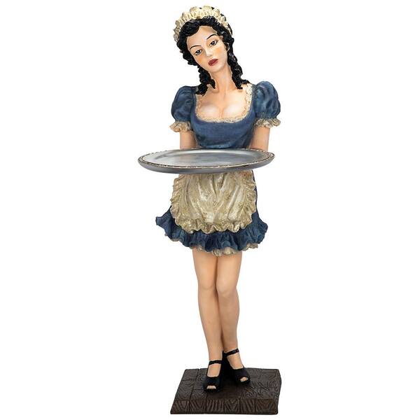 Design Toscano Genevieve the Buxom French Maid 10 in. W Multi-Colored Polyresin Sculptural Server