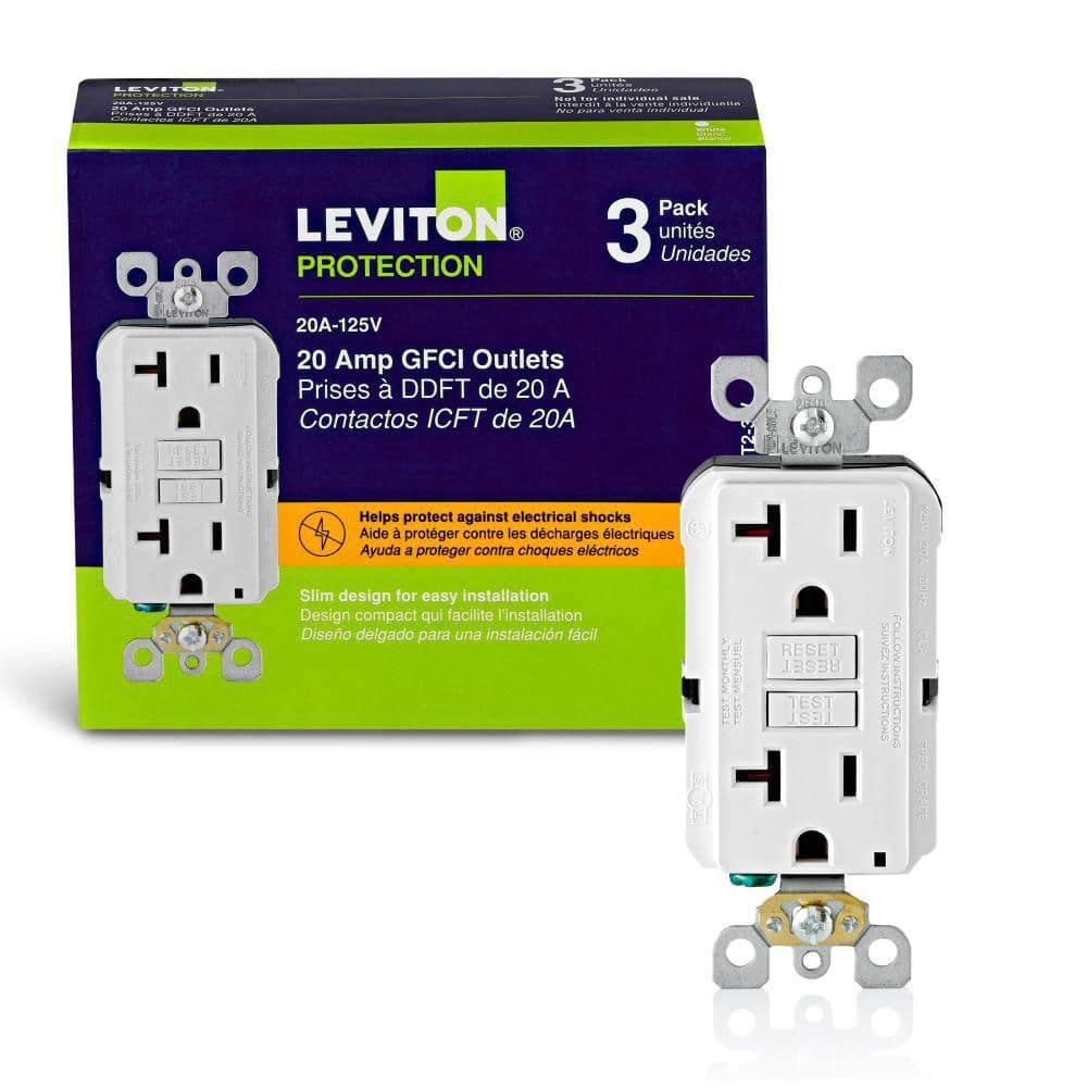 20 Amp Self-Test SmartlockPro Slim GFCI Duplex Outlet, White (3-Pack) GFNT2-3W price history on PriceWatchPro