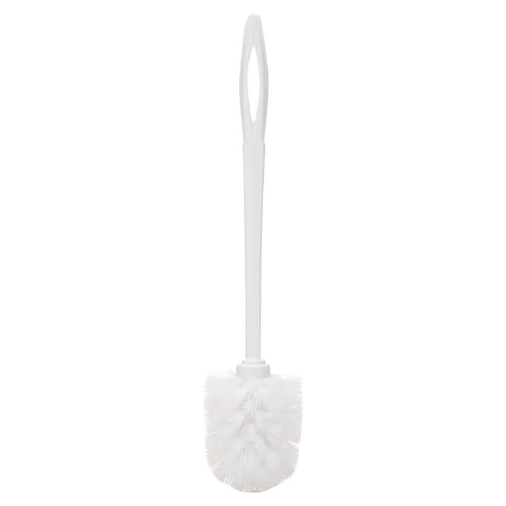 White Plastic Toilet Brush with Hanging Hole