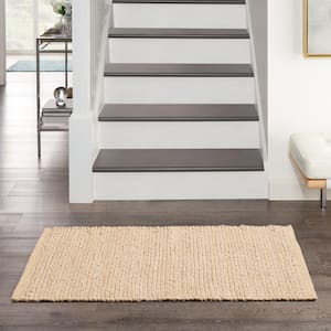 Natural Jute Bleached doormat 2 ft. x 3 ft. Solid Contemporary Kitchen Area Rug