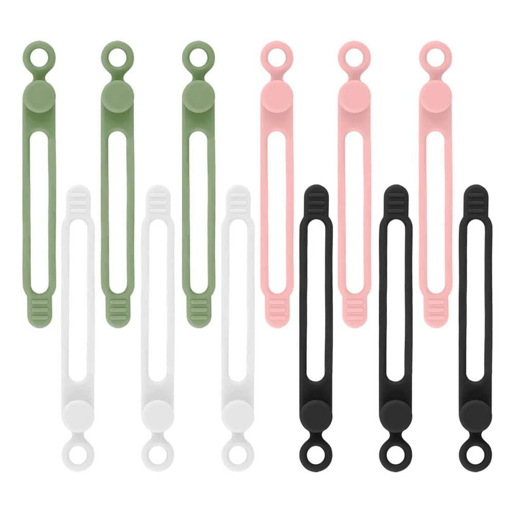 12-Pieces Reusable Silicone Cable Ties Multicolor Straps Organizer for Charging Cords and Accessories price history on PriceWatchPro