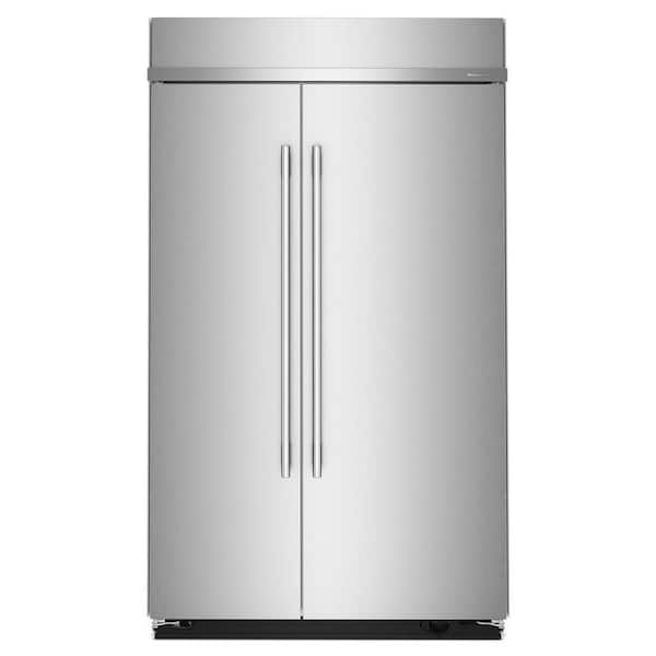 48 in. 30 cu. ft. Built-In Side-by-Side Refrigerator in Stainless Steel with PrintShield Finish with Platinum Interior