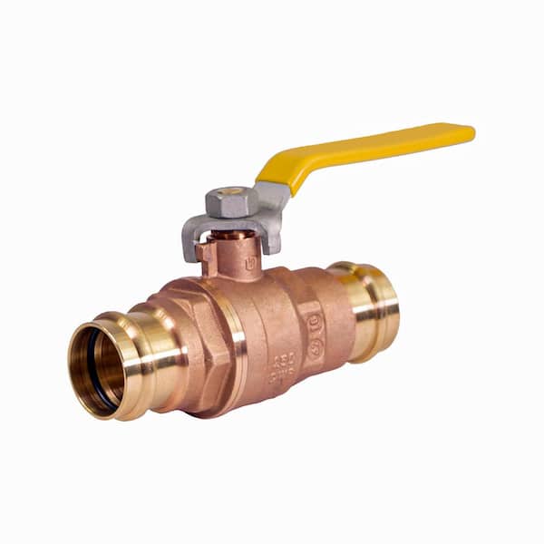 PLUMBFLEX 1-1/4 in. Brass Double-O-Ring Press Ball Valve