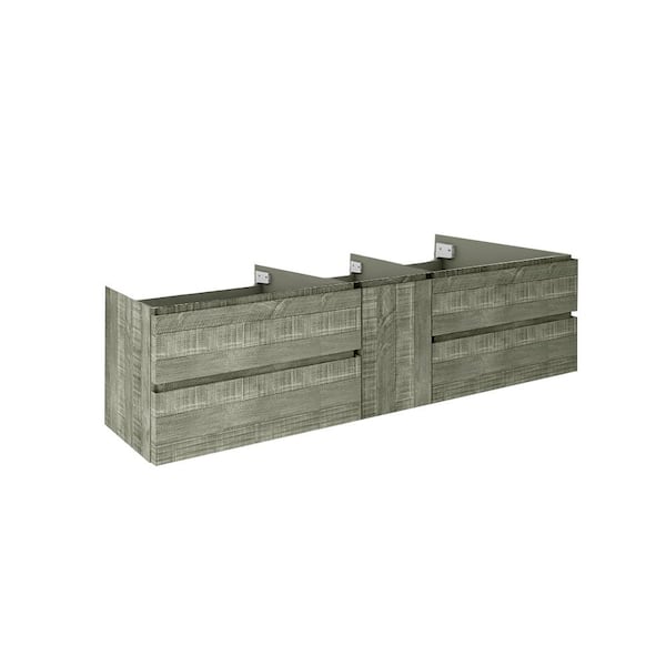 Formosa 70 in. Wall Mount Floating Double Bath Vanity Cabinet without Top in Sage Gray