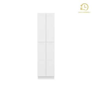 Easy-DIY 24 in. W x 24 in. D x 96 in. H in Shaker White Ready to Assemble Utility Kitchen Cabinets With 2 Doors