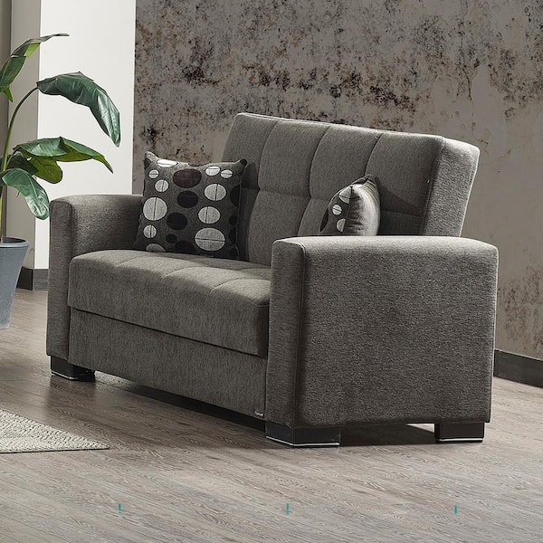 Ottomanson Basics Collection Convertible 63 Dark Gray Chenille