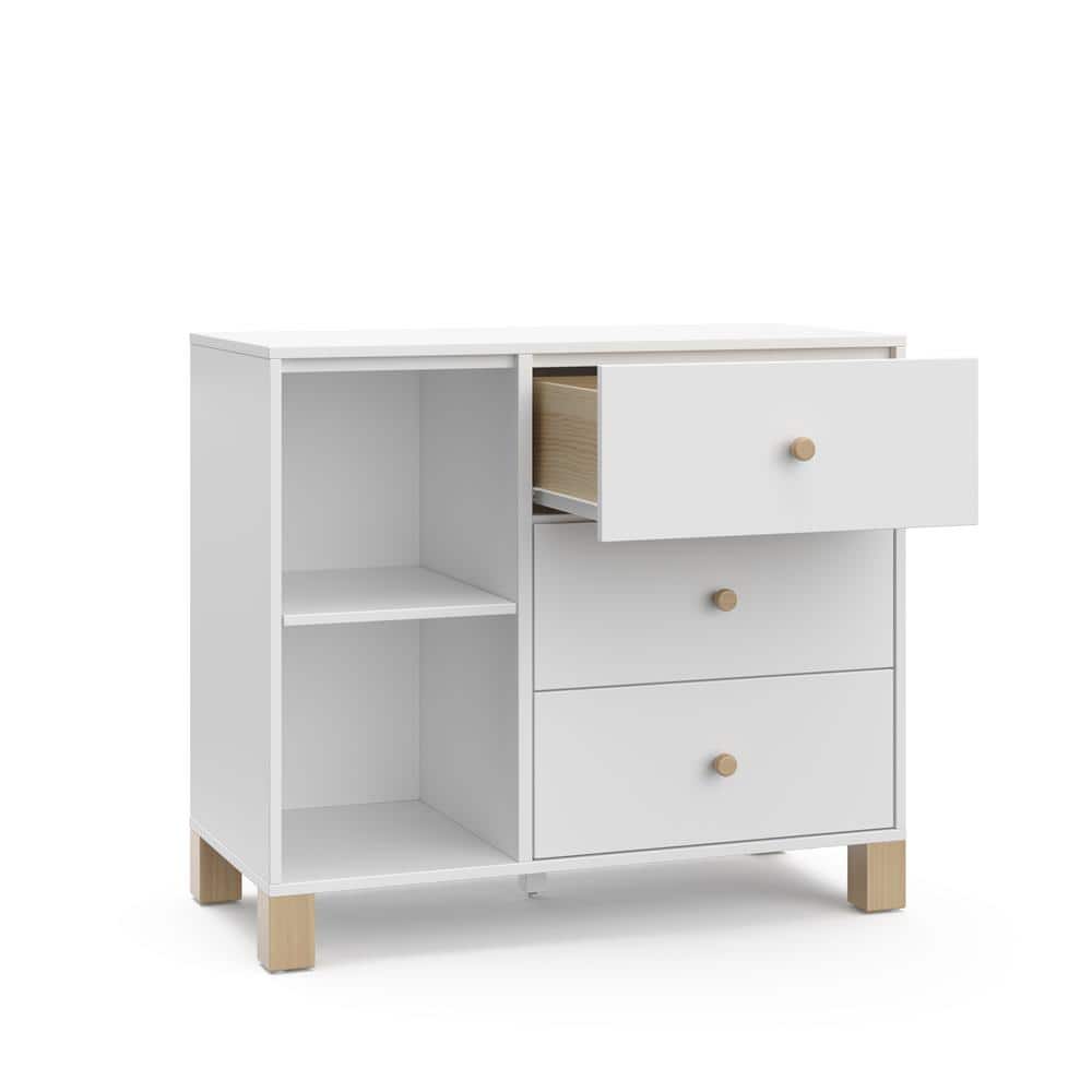 White Pine 3-Drawer Combo Dresser with Driftwood Accents