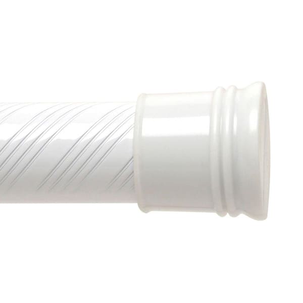 Zenna Home 43 in. to 72 in. Tension Swirl Shower Rod in White