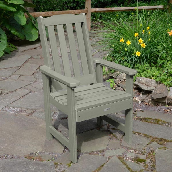 Highwood Lehigh Eucalyptus Recycled Plastic Outdoor Dining Arm Chair