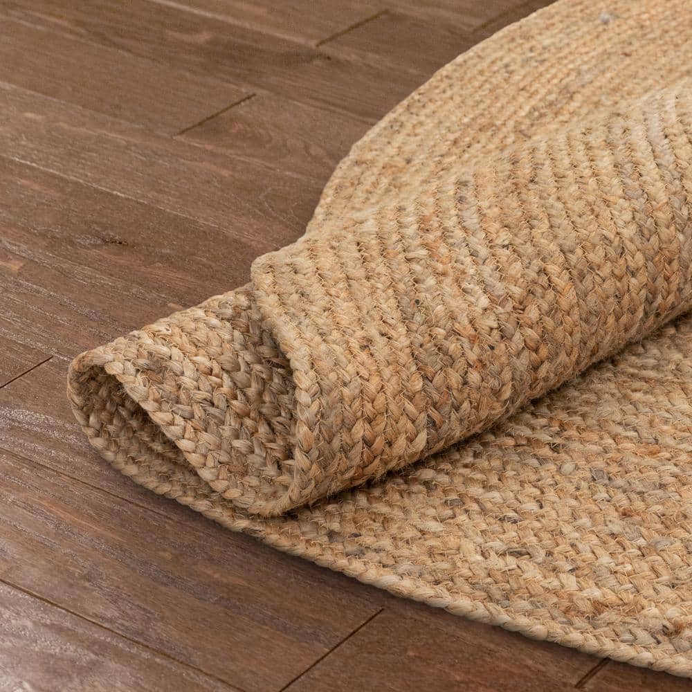 Brielle Natural Jute 4' Round Hand-Braided Rug