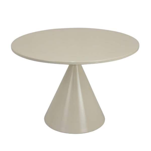 Eula White Metal Round with Tapered Metal Base Plant Stand (23.75 in. x W 16.25 in. H)