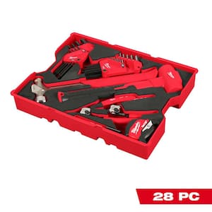 Milwaukee Hex Key and Hammer Set with Tray for PACKOUT Drawers (28