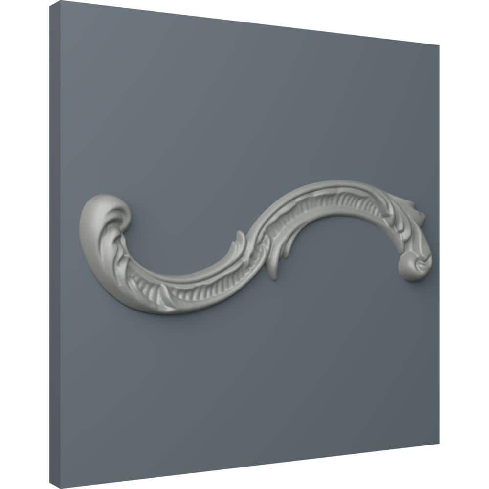 Primed White Urethane Scroll Applique Onlay, 12.25"