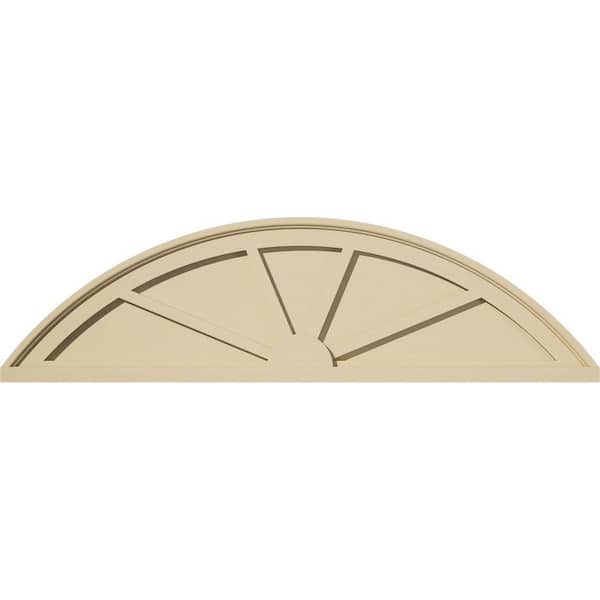 Ekena Millwork 40 in. W x 11 in. H x 2 in. P Segment Arch 4 Spoke Signature Urethane Pediment, Primed Tan