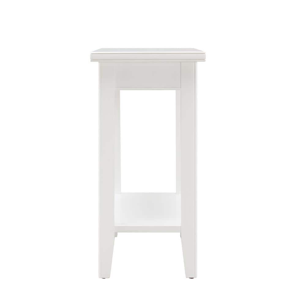 Laurent 12 in. Chocolate Cherry Rectangle Solid Wood Narrow End Table with Shelf - thumbnail 4