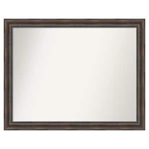 Rustic Pine Brown 47.5 in. x 37.5 in. Custom Non-Beveled Wood Framed Batthroom Vanity Wall Mirror