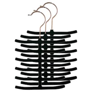 Black Velvet Tie Hangers 3-Pack