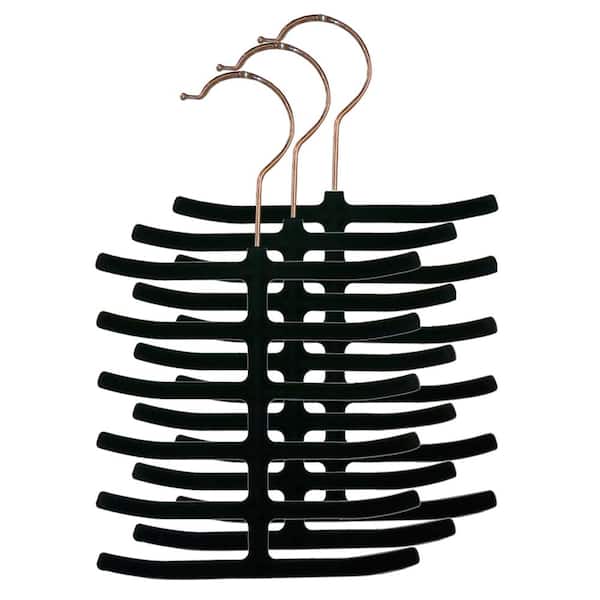 Home Basics Black Velvet Tie Hangers 3-Pack