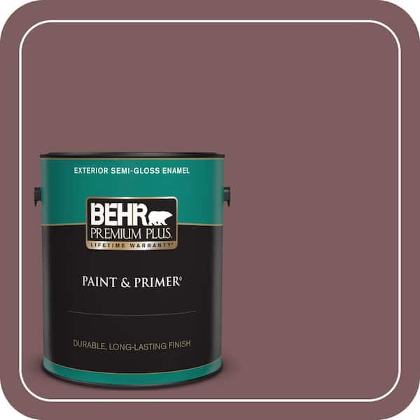 BEHR PREMIUM PLUS 1 gal. #110F-6 Purplestone Semi-Gloss Enamel Exterior Paint & Primer