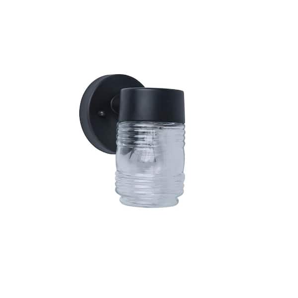 LUTEC Coastal Portsmouth 1-Light Black Outdoor Wall Mount Lantern