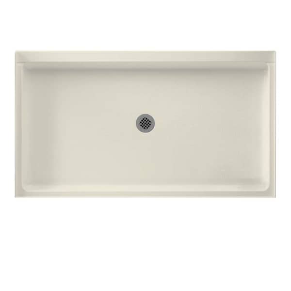 Swan 34 in. x 60 in. Solid Surface Single Threshold Center Drain Shower Pan in Bone