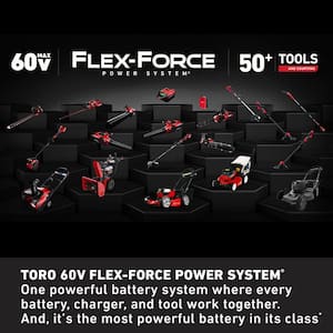 Flex-Force 60-Volt Cordless Combo Kit 3-Tool, 22 in. Recycler Lawn Mower, String Trimmer & Blower w/2 Chargers/Batteries