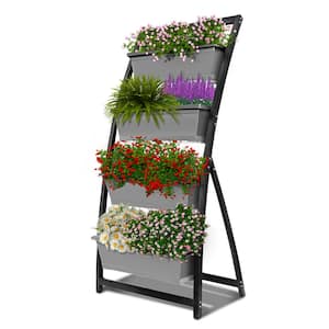 6 ft. Raised Garden Bed - Steel Vertical Garden Freestanding Elevated Planter with 4 Container Boxes