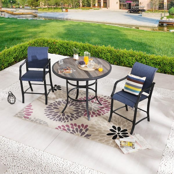 Patio Festival 3-Piece Metal Bar Height Outdoor Dining Set
