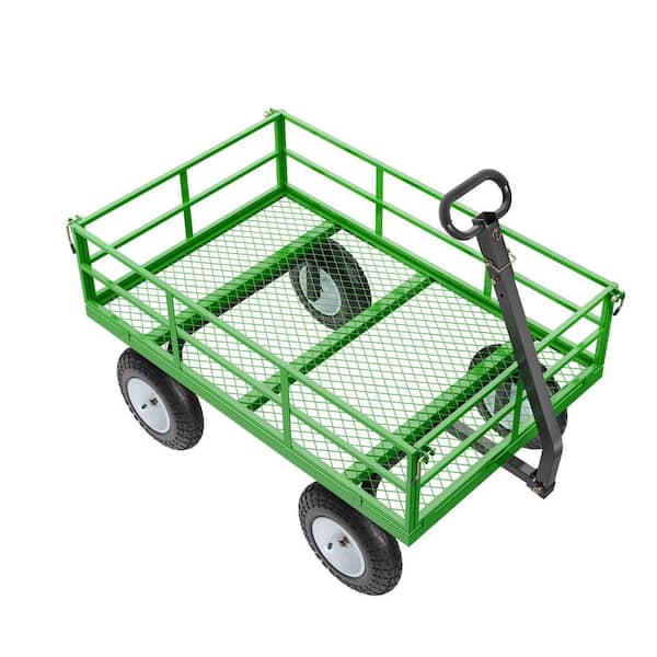 1200 lbs. 9.03 cu. ft. Steel Garden Cart, Heavy Duty Wagon with 13 in. All-Terrain Tires, 2-in-1 Metal Utility Trailer