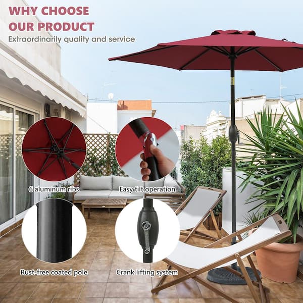 best buy patio umbrellas Best Choice Products 7.5ft Heavy-Duty Outdoor Market Patio Umbrella with Push Button Tilt, Easy Crank Lift