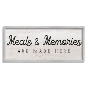 Meals & Memories Made Here Rustic Kitchen Sign by Daphne Polselli Framed Food Art Print 30 in. x 13 in.