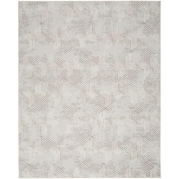 Nourison Grafix Grey 5 ft. x 7 ft. Geometric Contemporary Area Rug