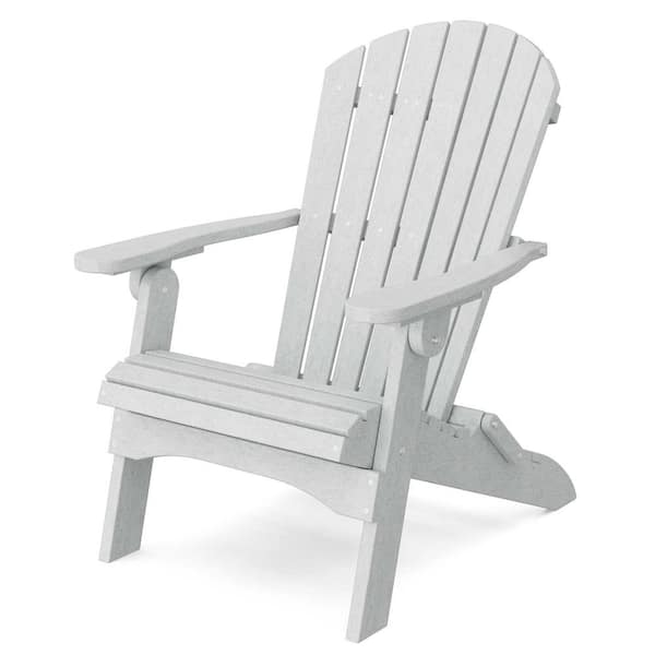 Wildridge Heritage Light Gray Plastic Outdoor Folding Adirondack Chair