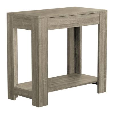 Accent Table Dark Taupe 1 Drawer 1 Shelf 24L