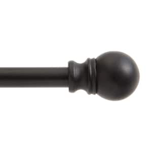 Davenport 28 in. - 48 in. Single Curtain Rod in Matte Black with Finial