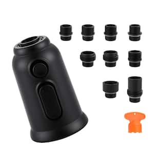 3-Function Pull Down Kitchen Faucet Head Replacement in Matte Black