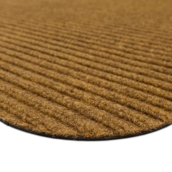 Mohawk Home Striped Utility Mat Brown Indoor/Outdoor 18 in. x 30 in. Utility Door Mat