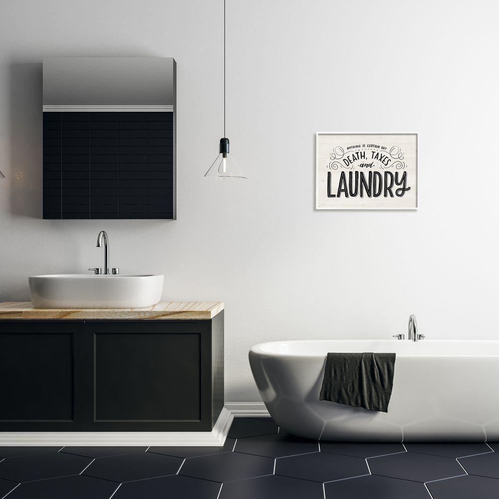 White Framed Playful Typography Wall Art, 16 x 20