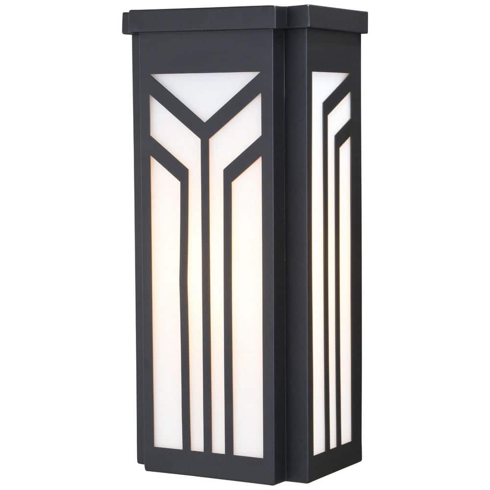 Evry Art Deco 13.5" Bronze Outdoor Wall Light with Soft White Panels