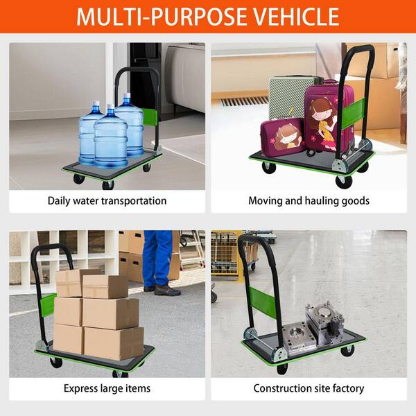 Runesay Heavy Duty Foldable 28.7 in. W Serving Tray Moving
